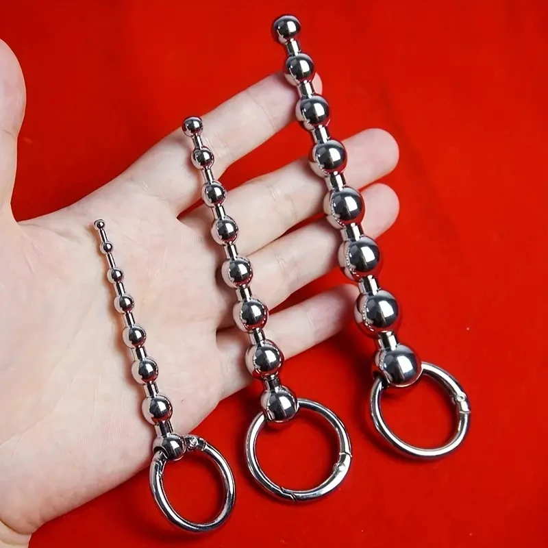 Penis Sex Toys Urethra Stainless Steel Metal Beaded Penis Plug Urethrral Sound Catheter Sounding Dilator Dilation Sex Toys for Men