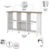 Salinas 6-Shelf 30-Inch H Cube Bookcase, Gray/Pure White 5