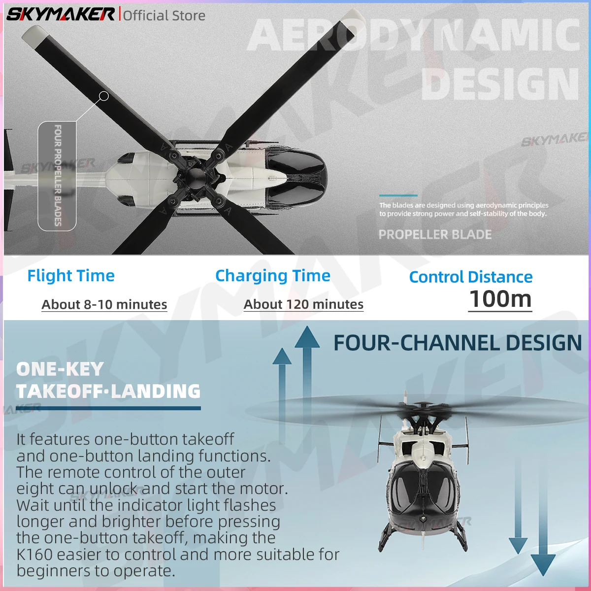 WLtoys K160 RC Helicopter 2.4G 6-Aixs Gyroscope 4CH Altitude Hold