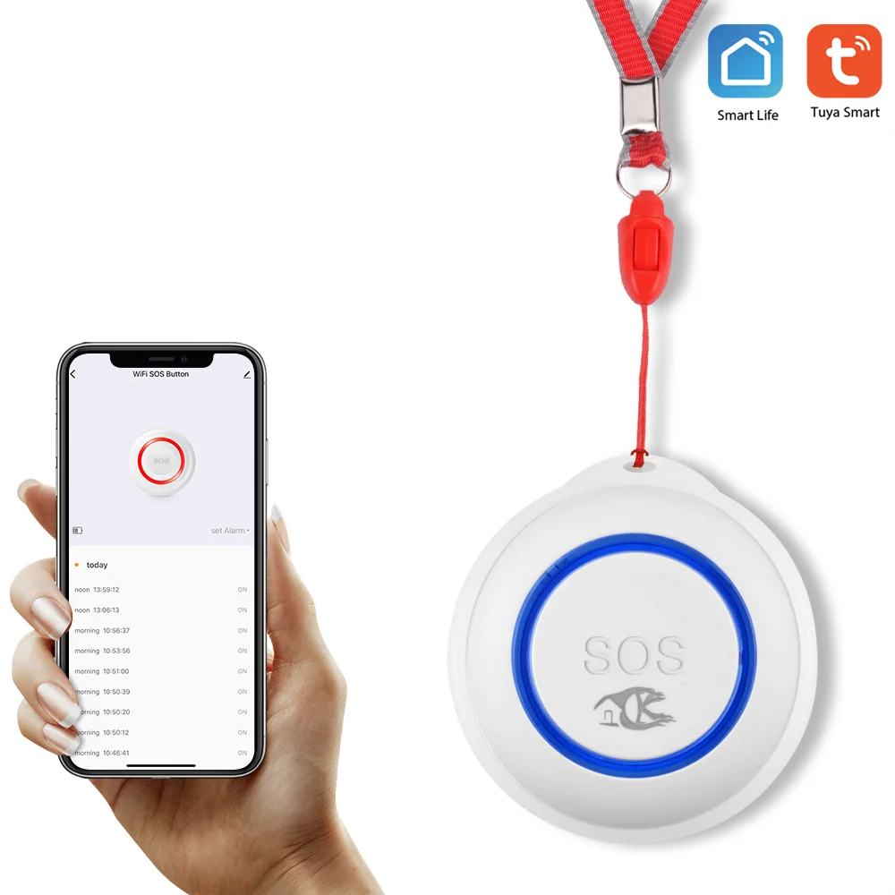 

Tuya Smart Life Emergency The Elderly Smart Button Long Battery Life Tuya Smart LIfe Outdoor WiFi Wireless SOS Panic Button