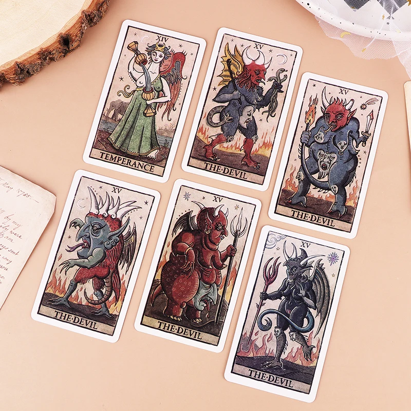 Della Luna Tarot Cards Fortune-telling Oracle Divination Edition Creativity Illustrated English Version Moon Board Game Deck