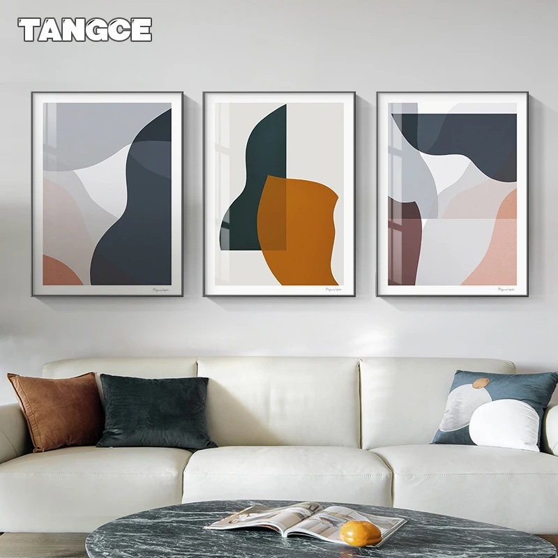 Geometric Color Block Poster and Prints Canvas