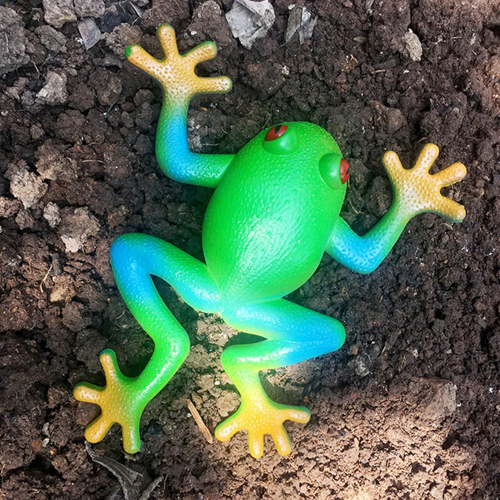 

4 Pcs Safe Toy Cartoon Squeeze Frog Pinch Fidget Toys for Party Shaped Soft Rubber Favors