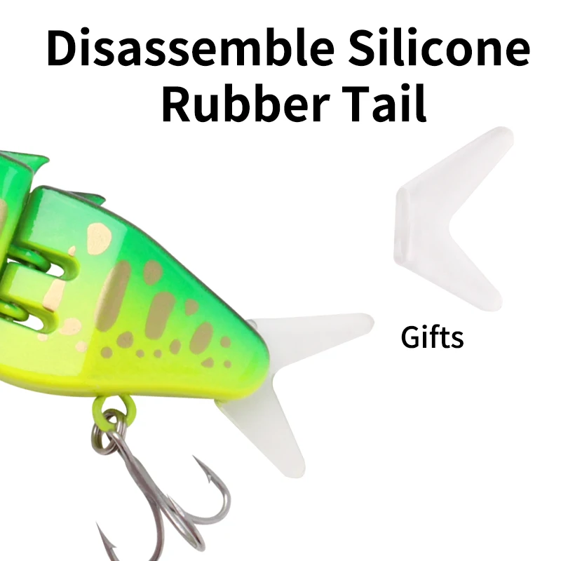 Ruke 63mm/11g Multi Jointed Swimbaits Fishing Lure Crankbait Lifelike Hard Fish Baits Small Fishing Lures Set Brasshopper Tackle