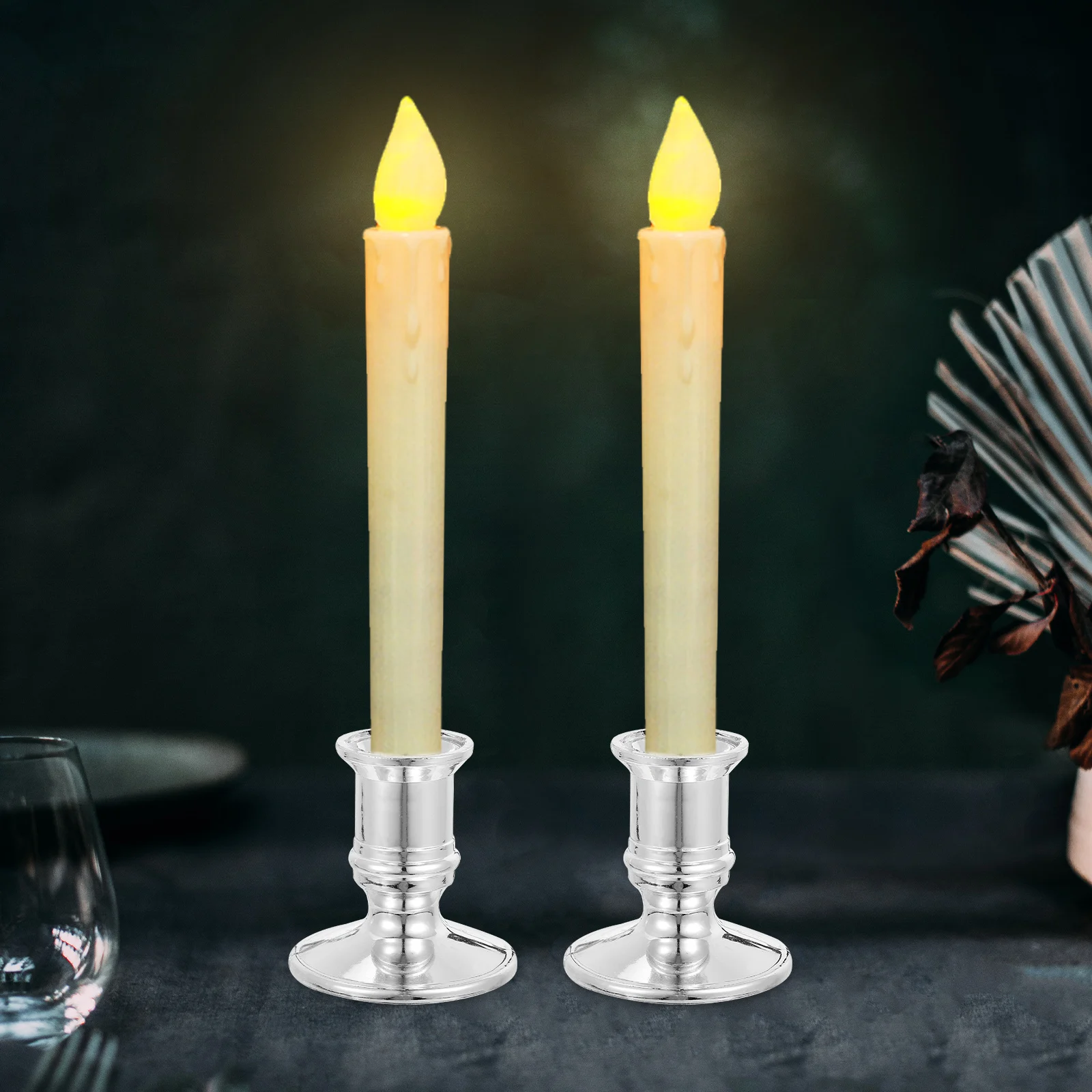 20pcs Pillar Base Plastic Candlestick Holders Taper Candlesticks Pillar Base Holder Wedding Party Ornaments Home Decor