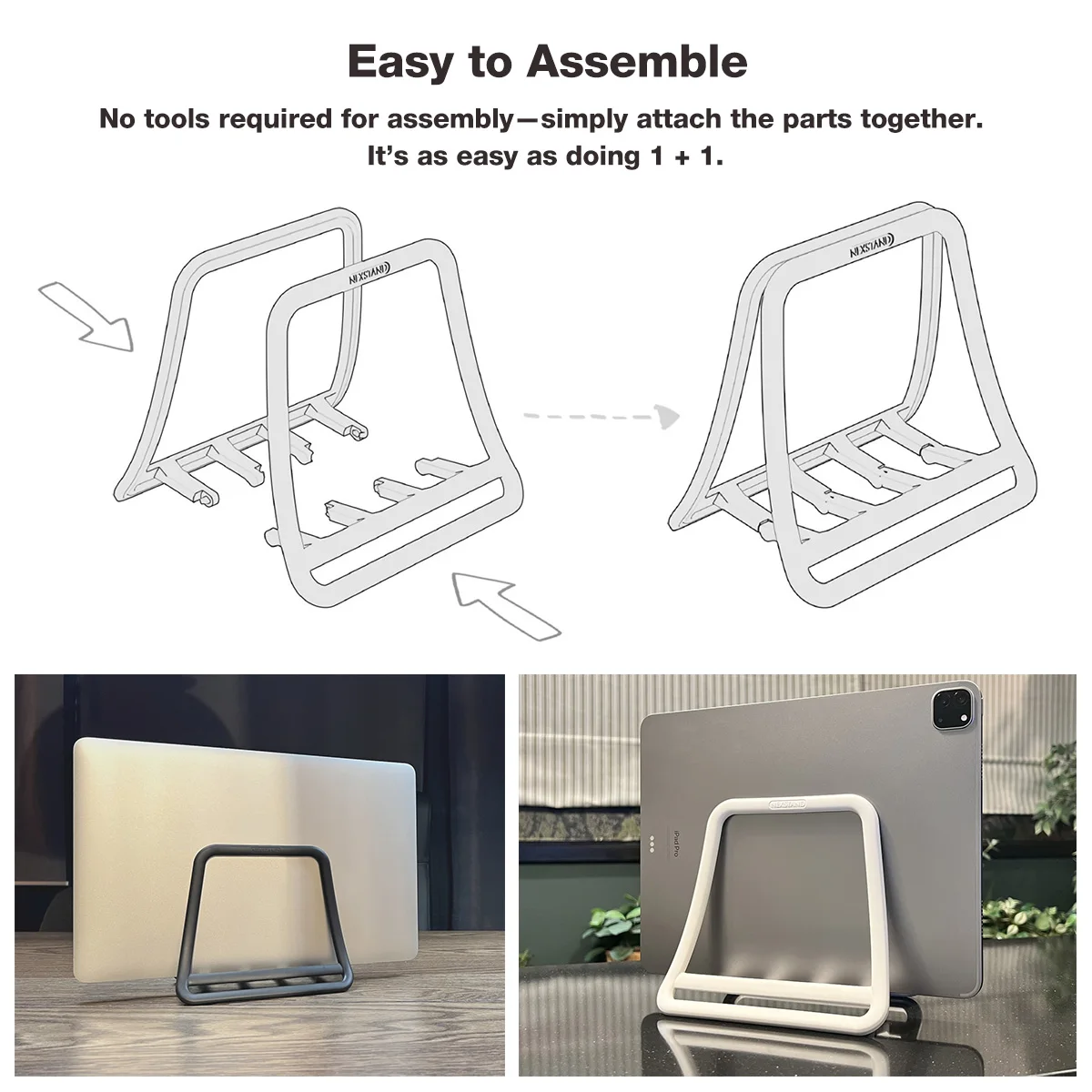 ANKNDO 범용 수직형 노트북 태블릿 스탠드, 접이식 태블릿 데스크탑 스탠드, 노트북 받침대, 중력식 직립형 컴퓨터 스탠드