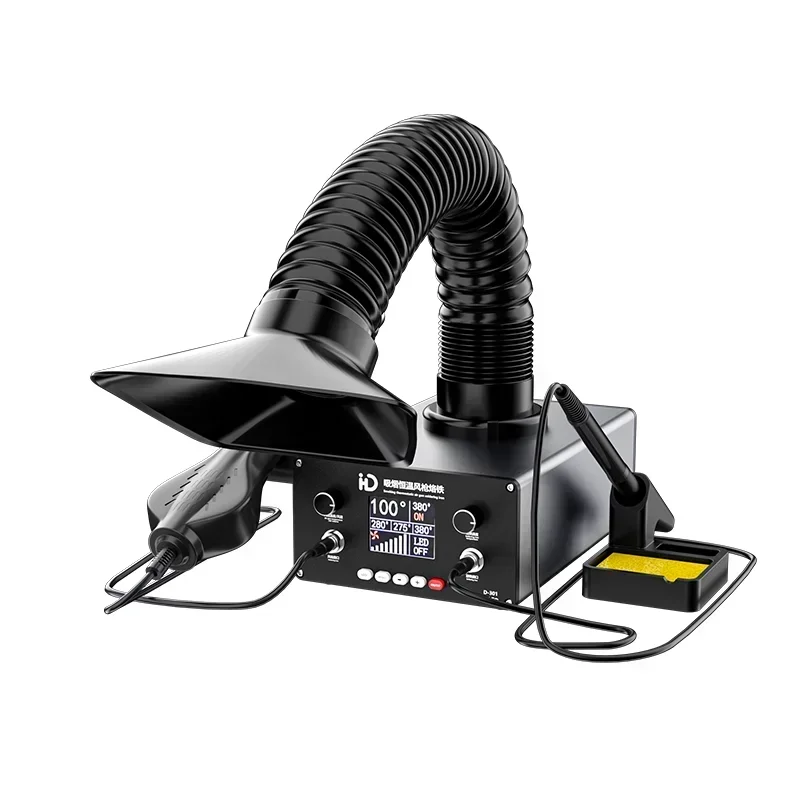 

LY-TBK D301 D201 Многофункциональный Цифровой паяльник с постоянной температурой, встроенный припой, дымовой очиститель с фотолампой 150 Вт