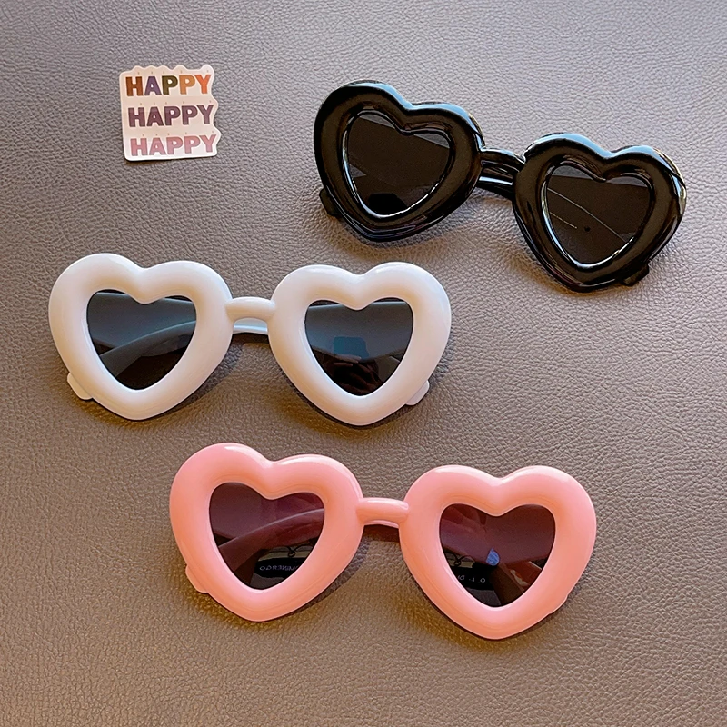 Children Fashion Heart Dazzling Color Jelly Sunglasses UV400 Outdoor Girls Boys Protection Sunglasses Kids Sun Glasses kids sunglasses children sunglasses