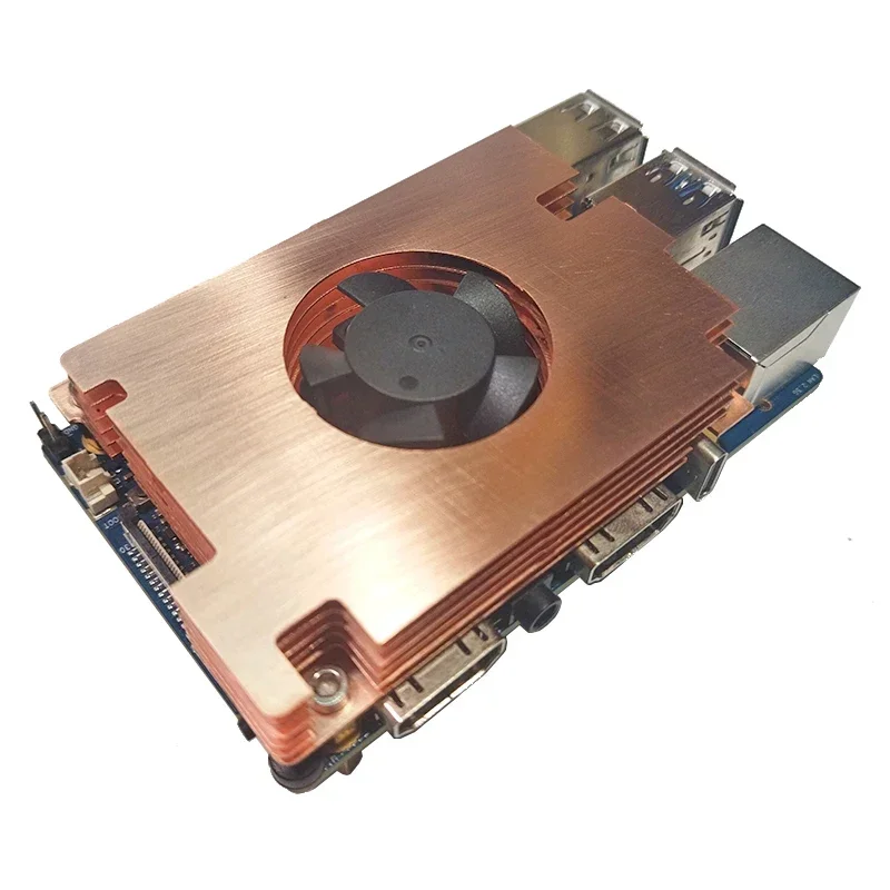 Orange Pi 5 Max / 5 Ultra Copper Case with Fan Active Cooling Radiator ...