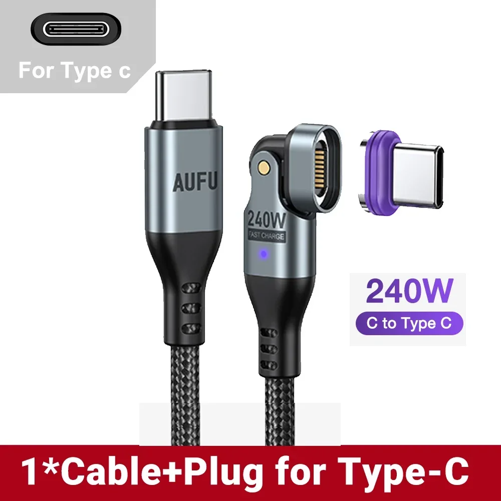 ตัวเลือกสินค้า สายชาร์จแม่เหล็ก USB-C 240W ชาร์จเร็วสำหรับ iPhone และ MacBook