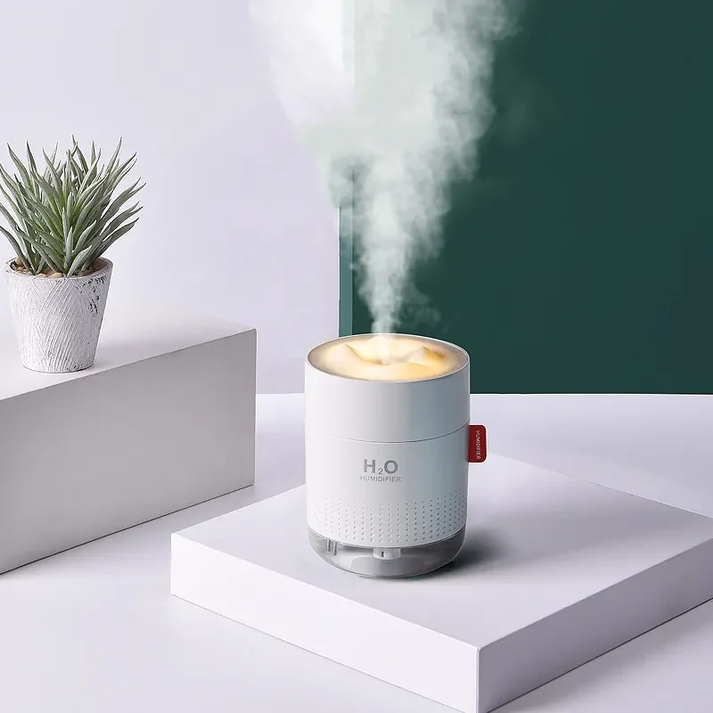 Portable LED Light Mini Humidificador 500ml H2o Spray Cool Mist Double Wet Car Snow Mountain Air Humidifier
