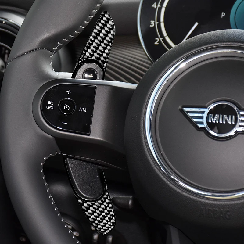 

For MINI Cooper S JCW F54 F55 F56 F60 ABS Carbon Fibre Steering Wheel Shift Paddle Shifters Extension Interior Accessories
