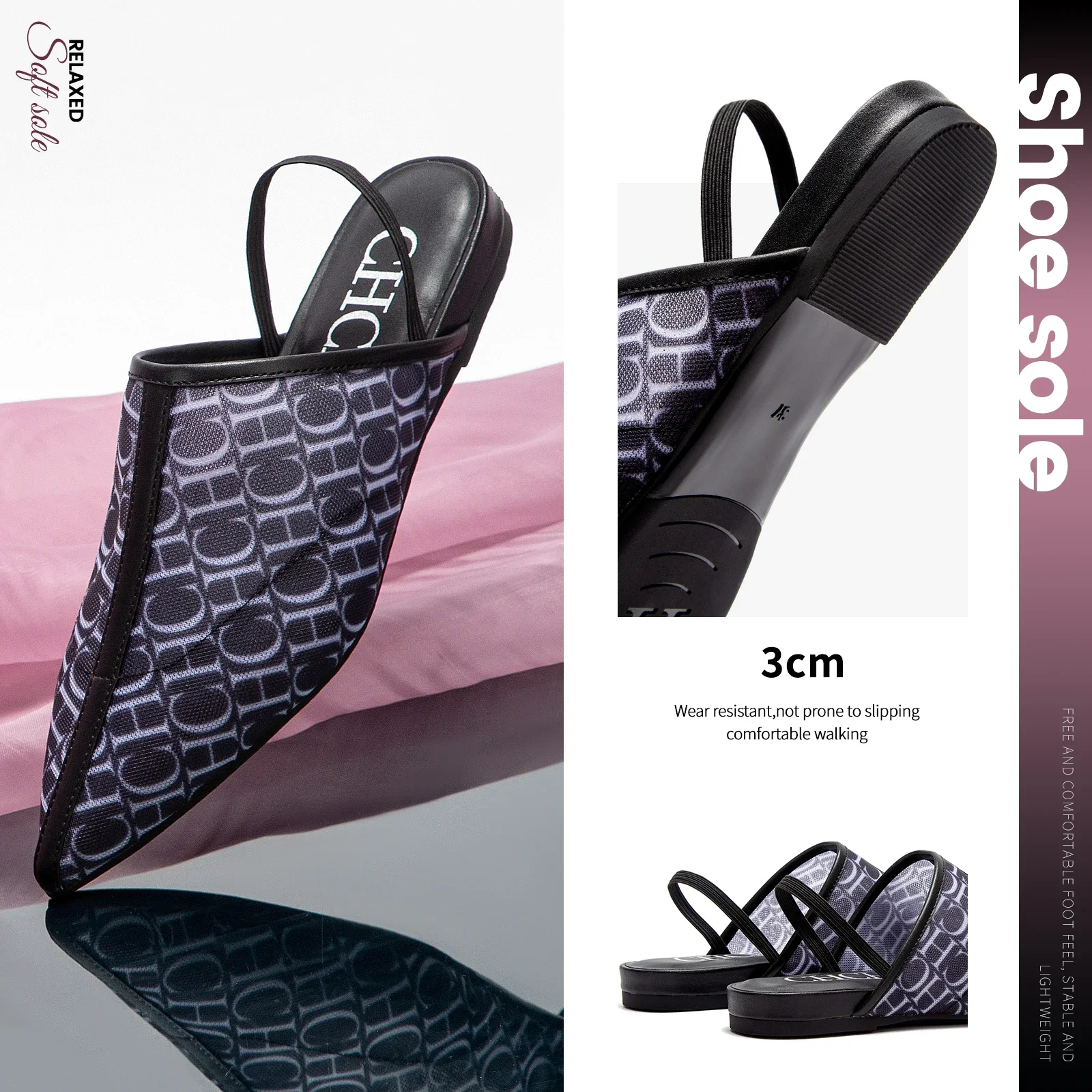 شباشب بمقدمة مدببة، أحذية كاجوال فاخرة ذات علامة ت...