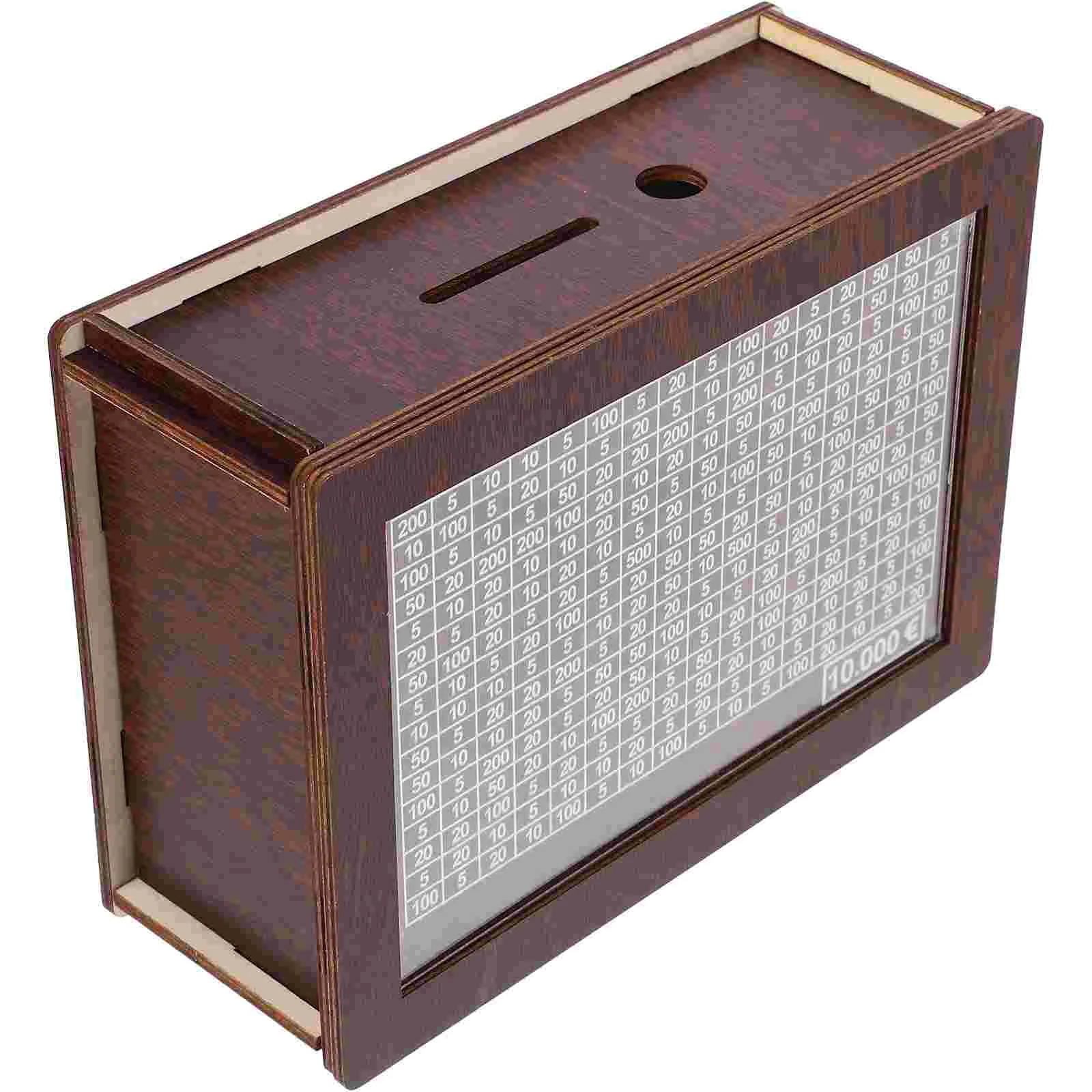 

1000/2000/3000/5000/10000 Euro Wooden Piggy Bank Money Saving Box With Saving Goal And Numbers Boxes