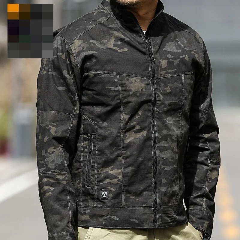 Camouflage slim Fit Bomber Military Jacket Hunting Clothes Stand collar  Combat Jacket Tactical Jackets Mens Windbreaker Coats