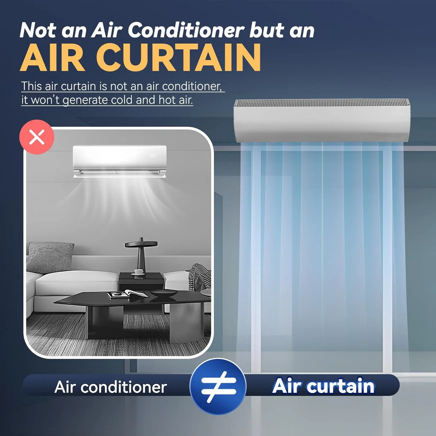 Description Picture 3 of itemAir Curtain MachineOEM Air Curtain Machine With Remote Control Suitable For Hotels Bank Supermarket Shopping Mall