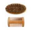 2pcs/set Boar Bristle Men's Shaving Brush Portable Barber Natural Beard Brush For Facial Cleaning Tools Styling Tool 6