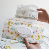 EVA Baby Wet Wipe Pouch Portable Wipes Holder Case Flip Cover Snap-Strap Reusable Refillable Cosmetic Pouch Useful Tissue Box 1