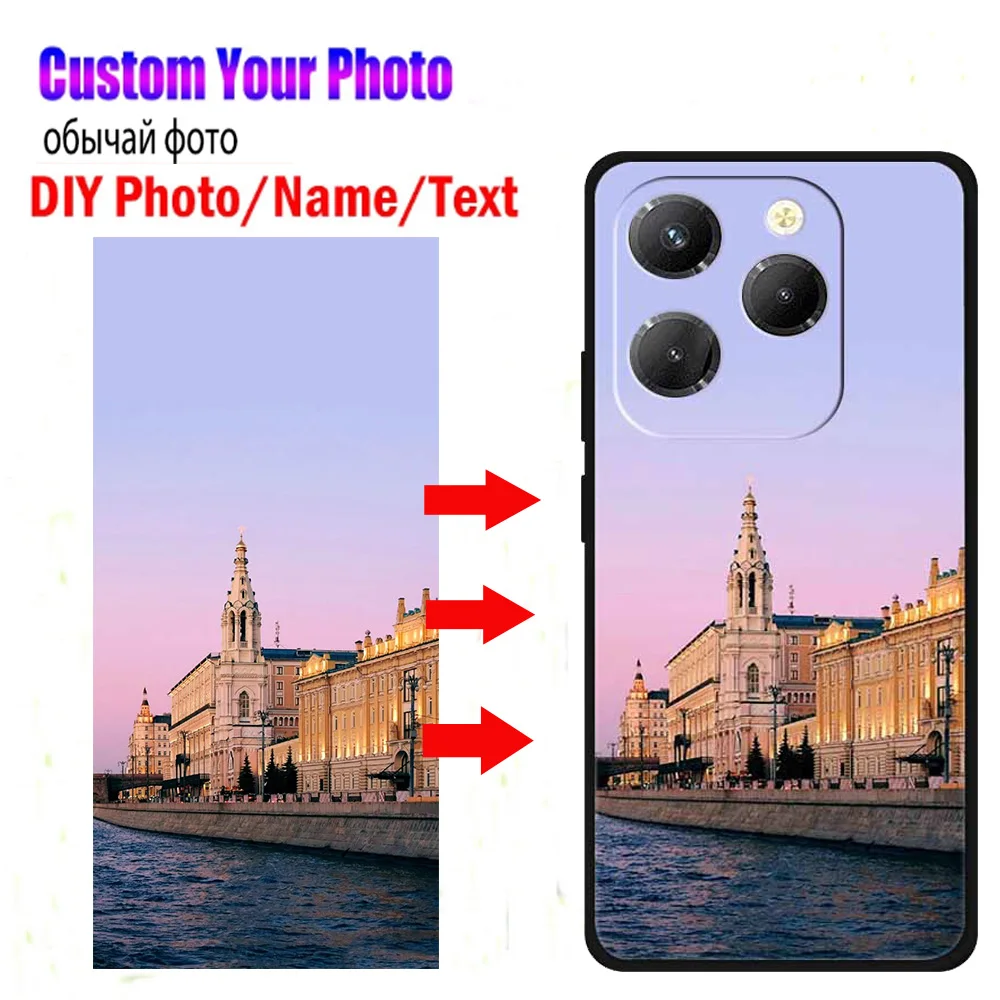 Custom Personalized Photo Phone Cover - DIY Customizable Black Case