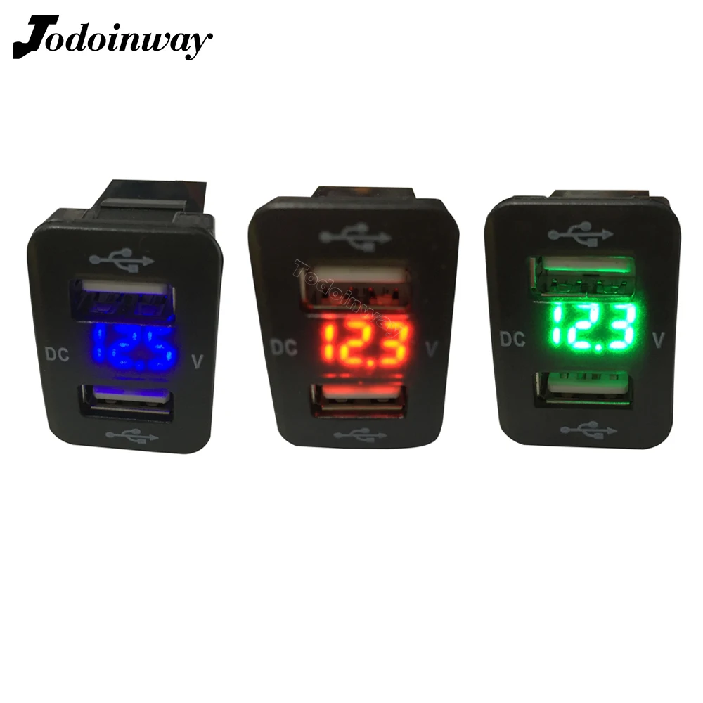 

Адаптер зарядного устройства с двойным USB быстрая зарядка 12 В вольтметр светодиодная розетка Телефон быстрая зарядка для Mitsubishi Outlander 3 2018 Xpander ASX