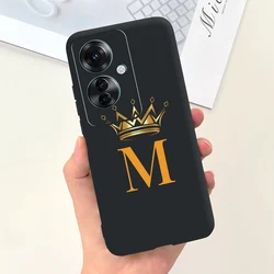 Fashion Letters Phone Case - Sleek Soft Bumper Cover for OPPO Reno 11F (Letter - black - M)