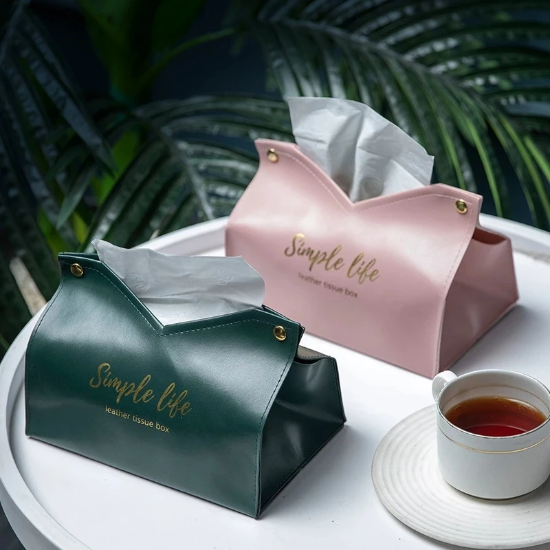 Car PU Leather Tissue Box Case Retro Tissue Container Home Decoration Napkin Holder Desktop Paper Storage Box Pumping, tissue box, tissue dispenser, napkin holder