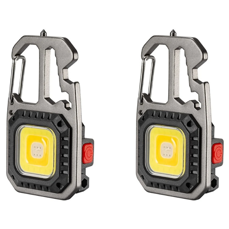 

Миниатюрная Рабочая деталь AFBC, 2 шт., 7 режимов, светодиодные осветительные приборы, брелок, 800 люмен, перезаряжаемая Рабочая лампа с открывалкой для бутылок