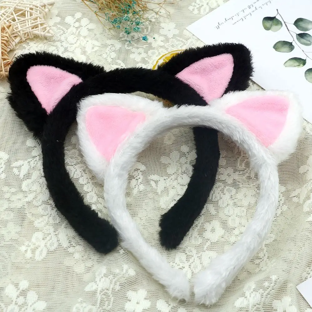 

Costume Cat Ears Headband Gift Makeup Plush Ears Hairband Wash up Party Hair Hoops Easter