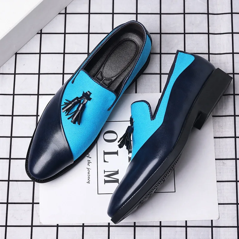 Spring & Autumn Pointed Toe Men Shoes Fashion PU Leather Shoes Dress Business Formal Casual Large Size 38-48