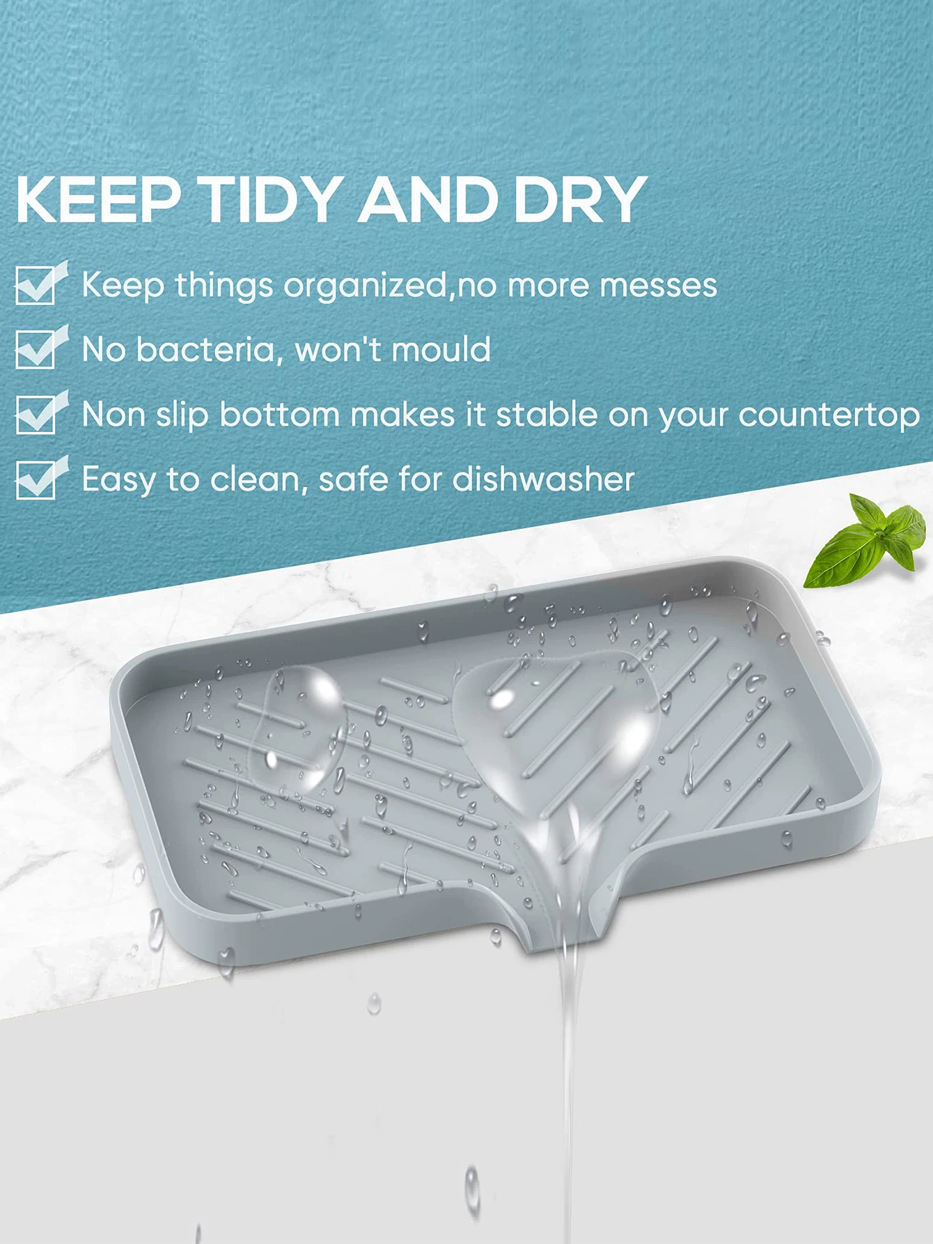 Kitchen Sink Sponge Holder Silicone Soap Dish Bar Soap Holder Self Draining Anti-slip Storage Rack Bathroom Kitchen Supplies 4