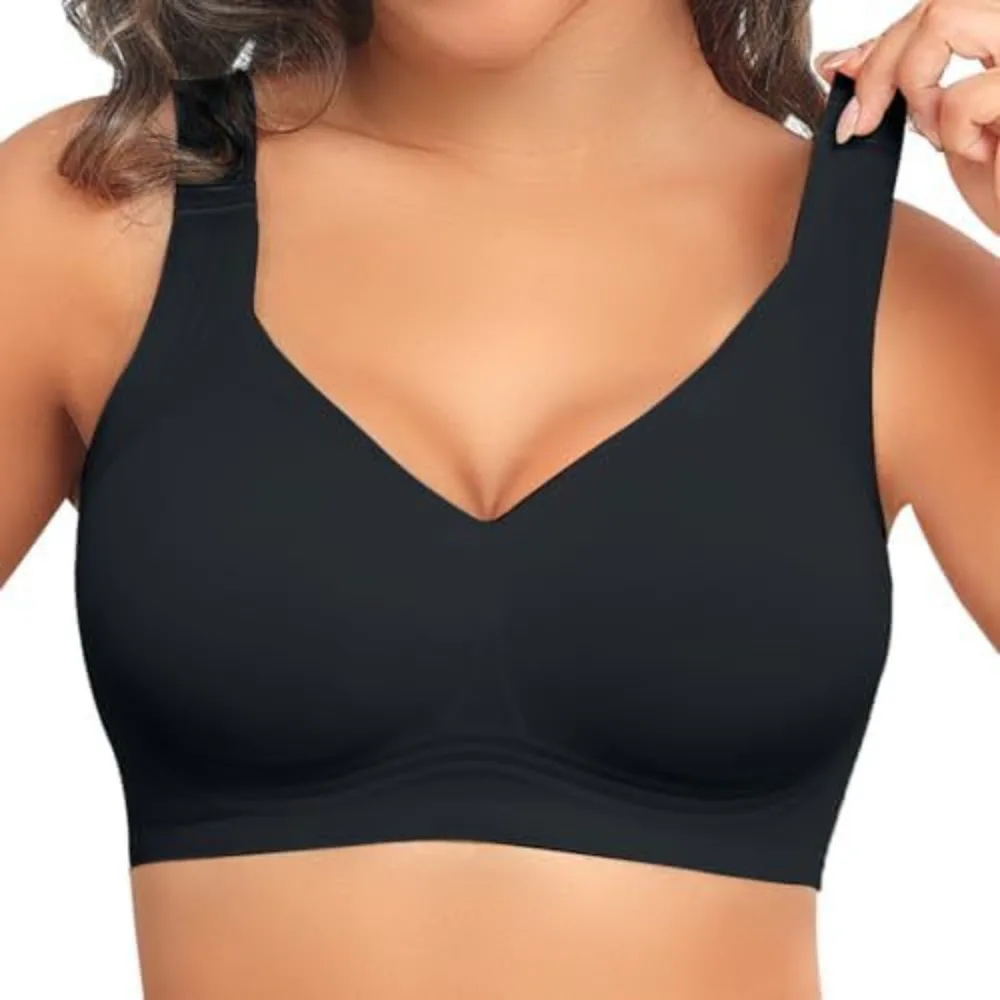 Women's Seamless Underwire Support Bra Gathers Comfortable and Soft Underwire Full Coverage T-shirt