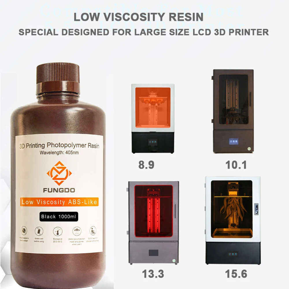 Resina Sensível uv Líquida do Fotopolímero da Resina da Impressora 3d do Fungdo Baixa Viscosidade Abs-como para 10.1 13.3 15.5 Mono 3d Pprinter 1000g - Imagem 6