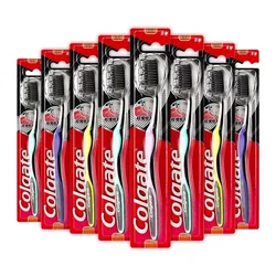 8 - Piece Bamboo Charcoal Toothbrush Set - Soft Bristles (8PCS Random)