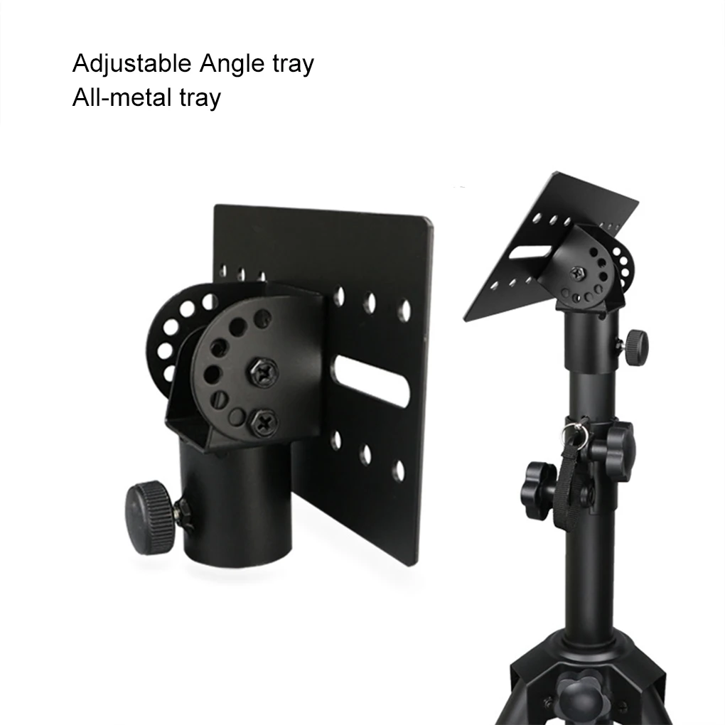 Heavy Duty Speaker Stand Adapter Top 7-Angle Metal Mount Tripod Adjustable Speaker Stand Adapter Bracket for 3.5cm Support Pole