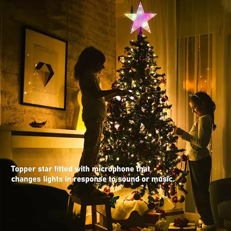 15cm LED Christmas Star Decoration with Warm White Lights