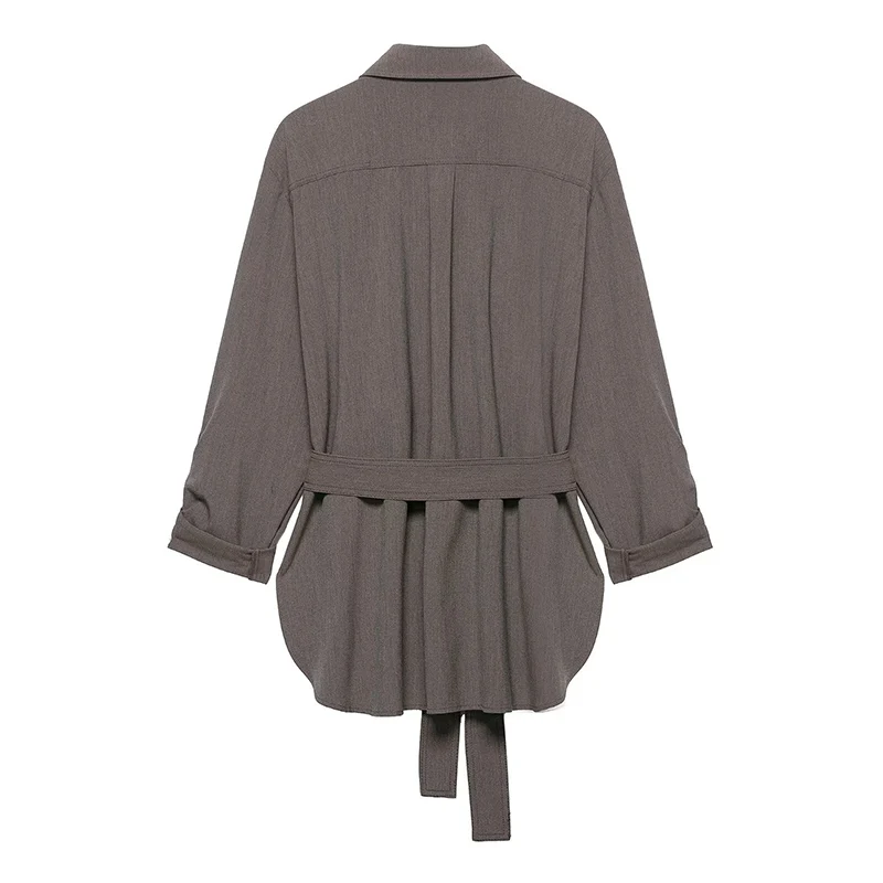 Street Fashion Belt Shirt 2 Pieces Sets Women Long Sleeve Tops Straight Leg Pants Set 2025 Autumn Casual Woman Outfits ﻿