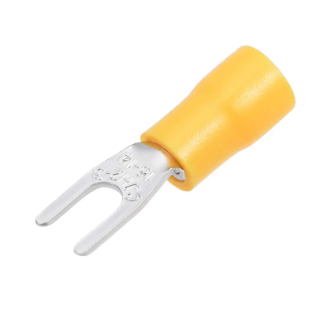 

50Pcs SV2-3 Insulated Fork Spade U-Type Wire Connector Electrical Crimp Terminal 16-14AWG Yellow