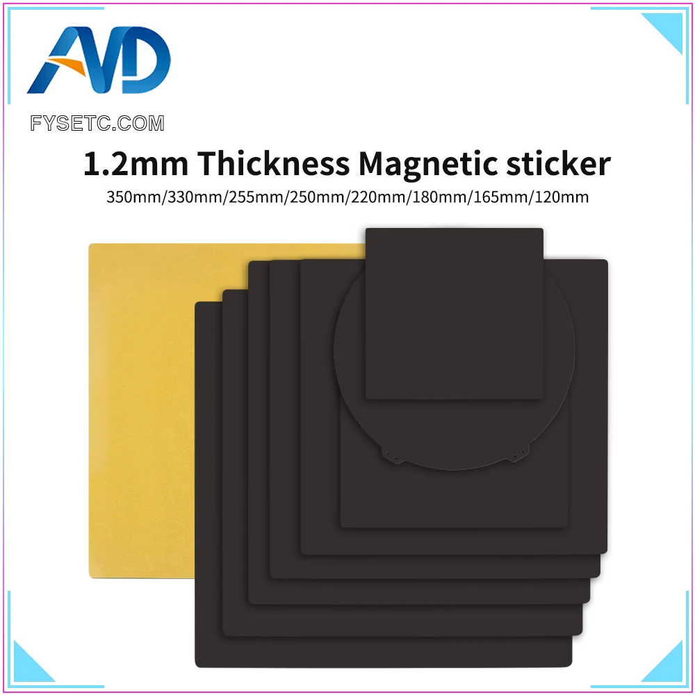 3D Printer Magnetic Base 1.2/1.5mm Thickness Magnetic Sticker Magnetic Build Plate Tape For 3D Printer Platform Bed Ender 3 KP3S cht mk8 nozzle 0 2 0 3 0 4 0 5 0 6 0 8 1 0mm high flow 3d printer accessories brass mk7 mk8 nozzles for ender 3 cr10 kp3s pro