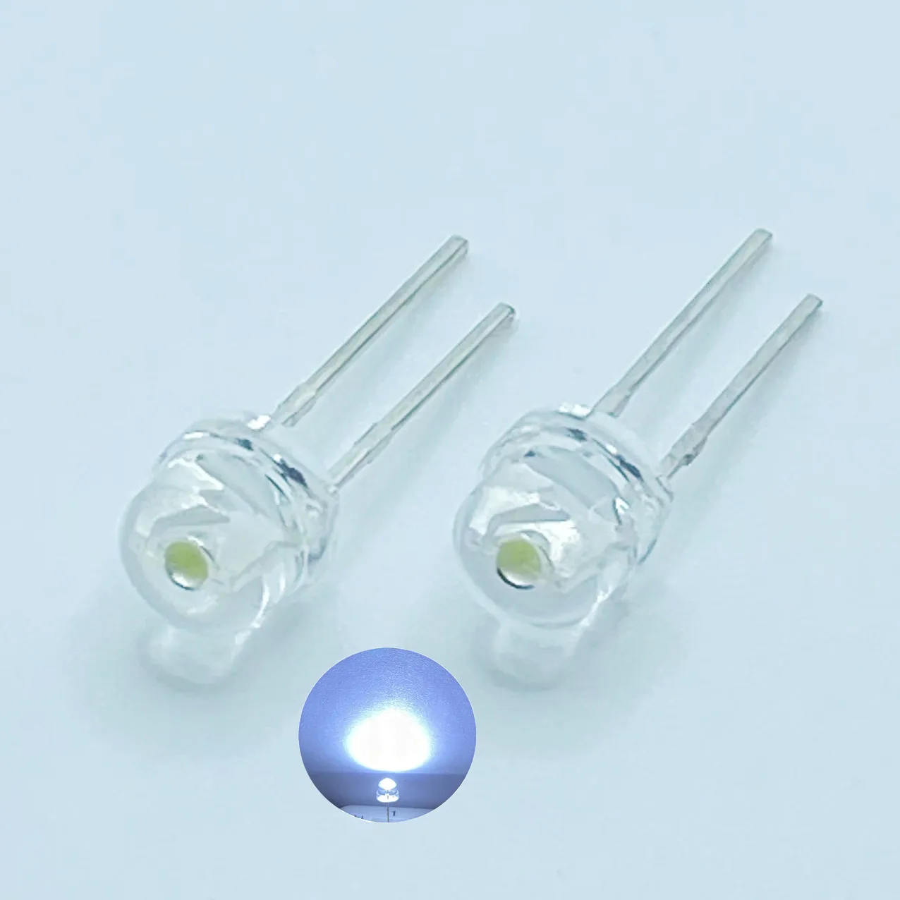 50pcs/lot 5MM F5 white  straw hat lamp beads super bright LED Light-emitting diodes (leds) for DIY lights