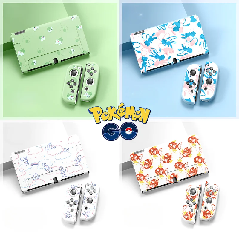 Pokemon Cartoon Switch Custodia Protettiva Per Nintendo Switch Ns Oled Anime Figure Magikarp Togetic Game Console Accessori Cover