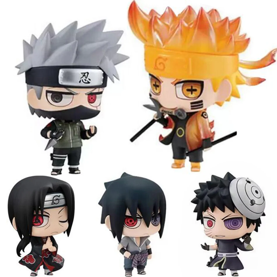 Anime Naruto Action Figure Naruto Sasuke Kakashi Itachi Qposket Model Toys Desktop Ornament Decoration Gift Boy Girl