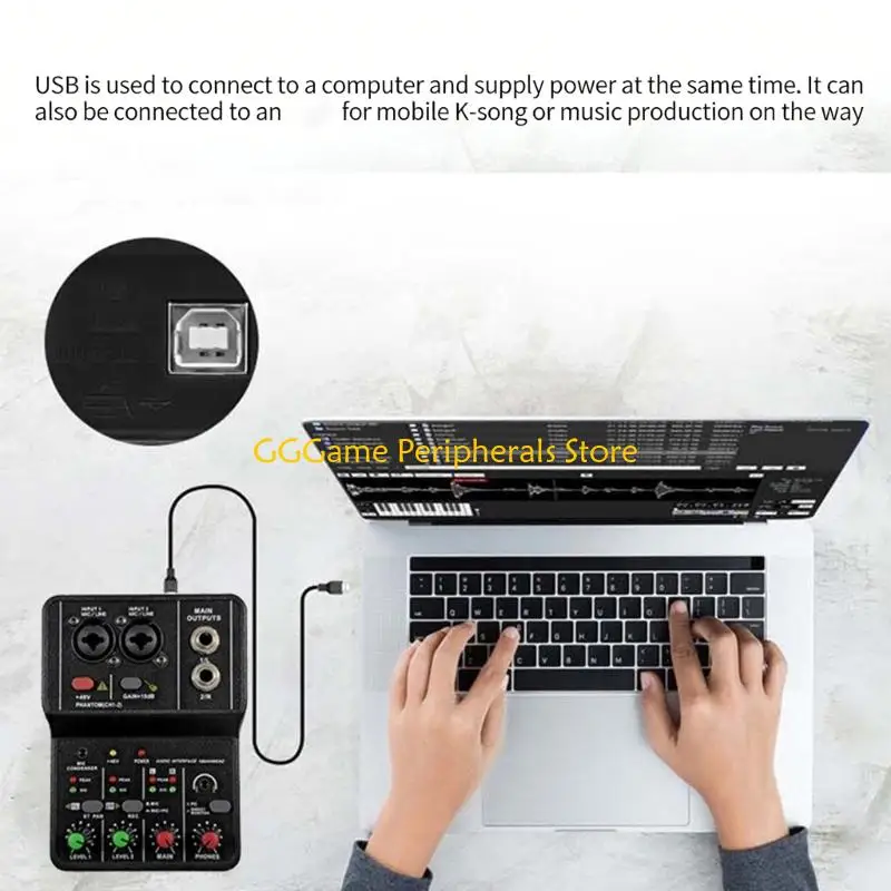 원활한 음악 제작 및 노래방을 위한 U55B 금속 USB 사운드 인터페이스 사운드 카드