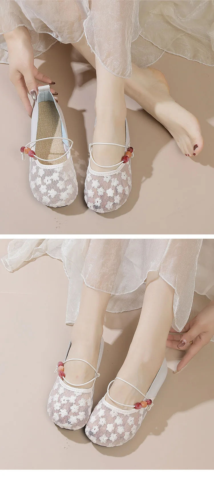 Neue Hidden Gem Mary Jane Schuhe für Damen, Sommerliche Blumenbestickte Flats, Dünne Mesh-Schuhe, Patchwork-Ballerinas, Bequeme Alltagsschuhe – Detail 17