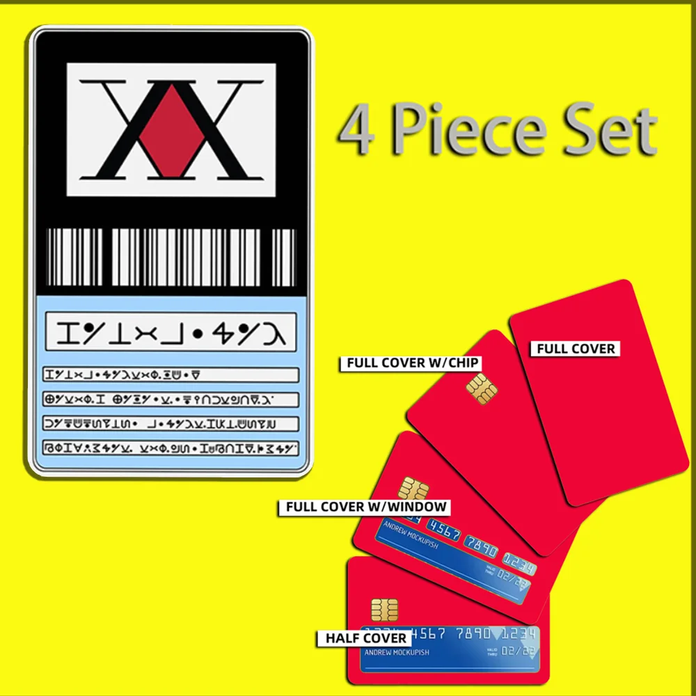 Hunter License Stickers For Debit Bank Credit Cards Metro Bus Pass Sticker Decoration Cover 4PCS Card Skin bank card stickers