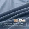 Simple&Opulence 1Pc Linen Cotton Fitted Sheet 14 Inch Deep Pocket Mattress Cover Natural Flax Breathable Bedding Set Bedsheet 5
