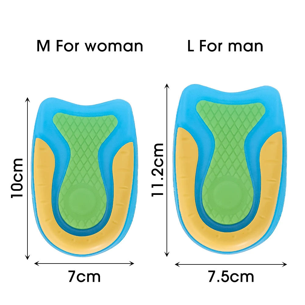 U-shaped Silicone Heel Pads For Men Women Sports Shoes Shock Absorption Elastic Heel Insert Increased Insoles Sole Massage 2pcs For heel protector pads