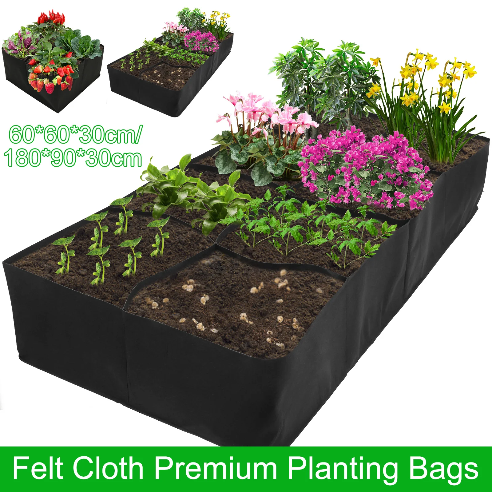 GardenPlantingBed48GridsReusableFabricGardenBagsPortable