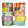 10Pcs Geometry Washi Tapes Stationery Masking Tape Scrapbook Gold Foil Decorative Adhesive Tape Journal Supplies Washi Tape Set 1