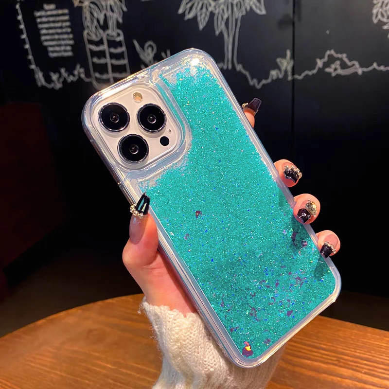 Einaily Custodia con glitter per iPhone 15 Plus, colore argento