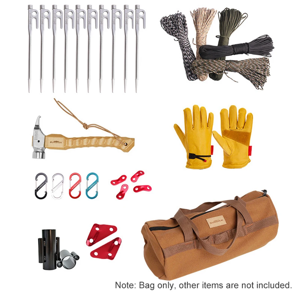 1PC Tent Peg Bag Storage Canvas Nail Rope Organizer Breathable Camping Tool Storage